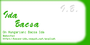 ida bacsa business card